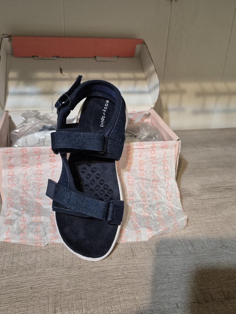 Easy Spirit Navy Adjustable-Strap Comfort Sandals 6.5